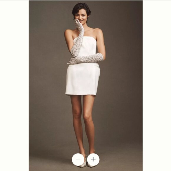 BHLDN Clean Lines Strapless Mini Dress - S - NWT - Picture 1 of 16